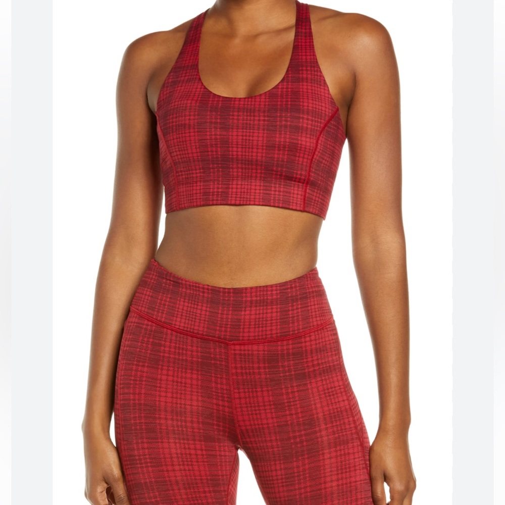 Outdoor Voices Pomegranate Plaid Set